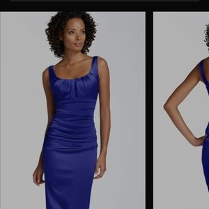 Blue satin formal dress